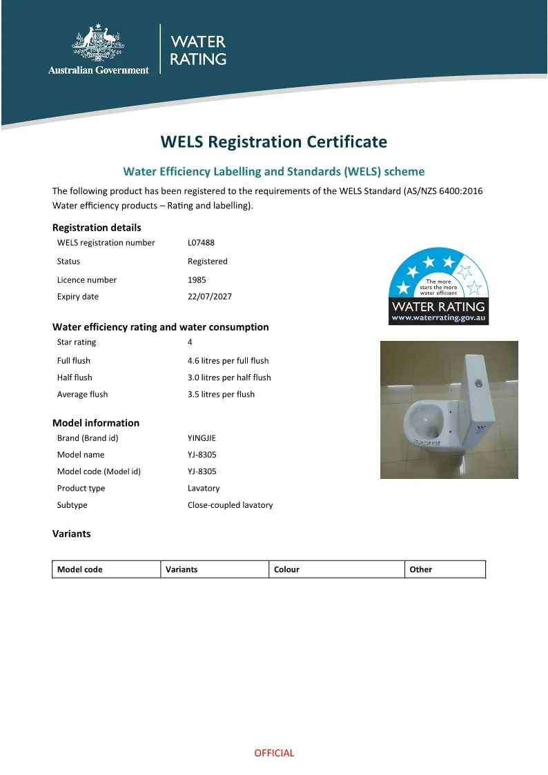 WELS registration certificate held by KIDOIR
